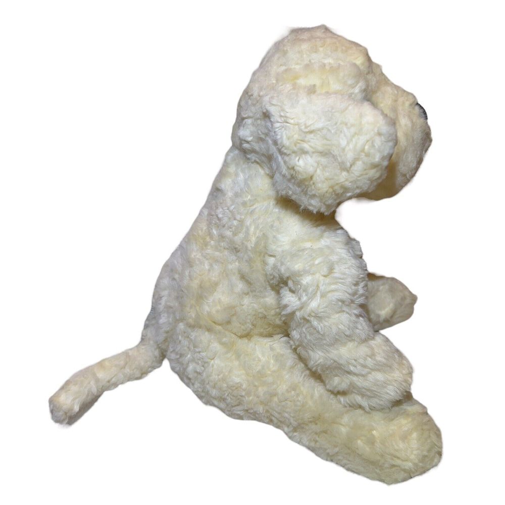 Kellytoy 12”‎ Ivory White Vintage 1970’s Plush Beanie Dog Stuffed Animal Toy